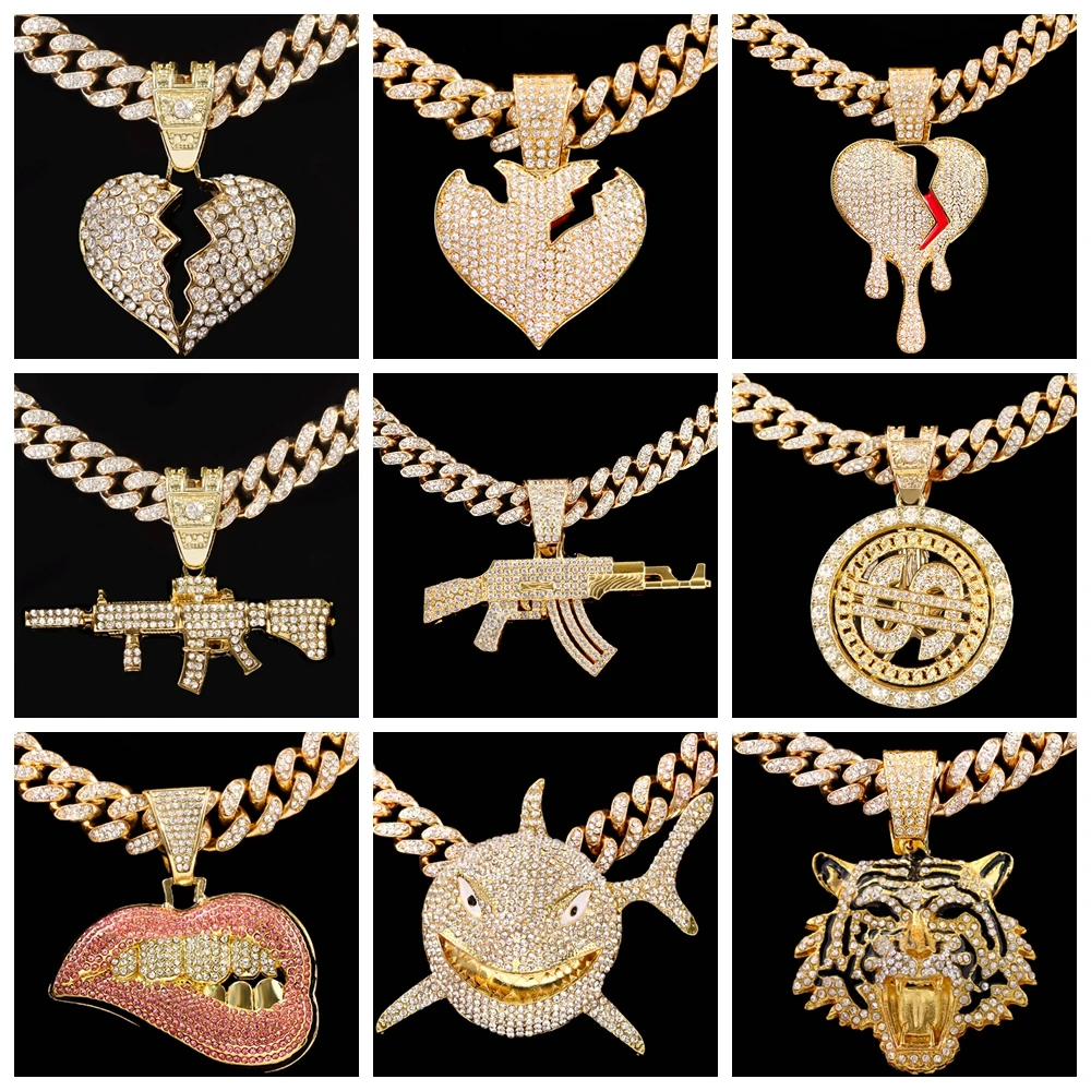 Iced Out Chain Full Rhinestone Paved Pendant Necklace for Women Men with 13MM Miami Cuban Link Chain Necklace Hip Hop Jewelry
Iced Out Chain Full Rhinestone Paved Pendant Necklace for Women Men with 13MM Miami Cuban Link Chain Necklace Hip Hop Jewelry