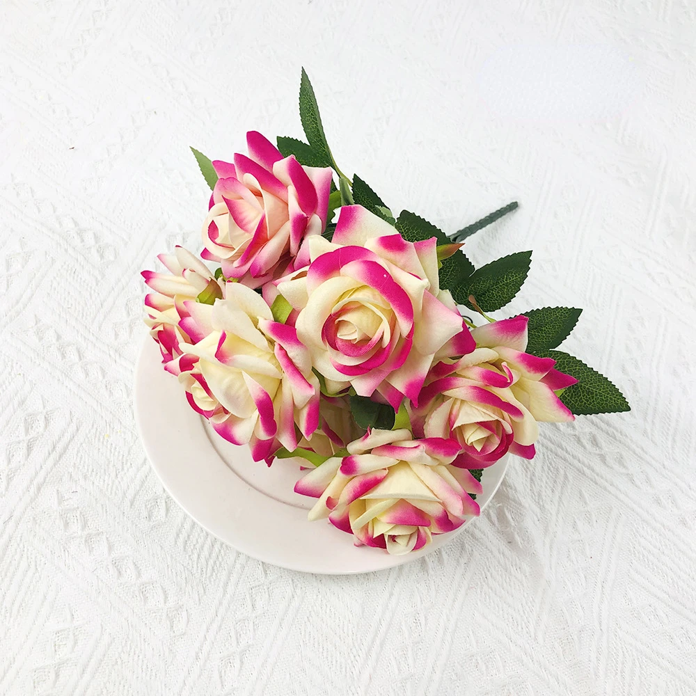 Simulation Silk Rose Flower Arrangement Wedding Photography Bouquet Props Home Living Room Garden Artificial Roses Decoration 
Simulation Silk Rose Flower Arrangement Wedding Photography Bouquet Props Home Living Room Garden Artificial Roses Decoration