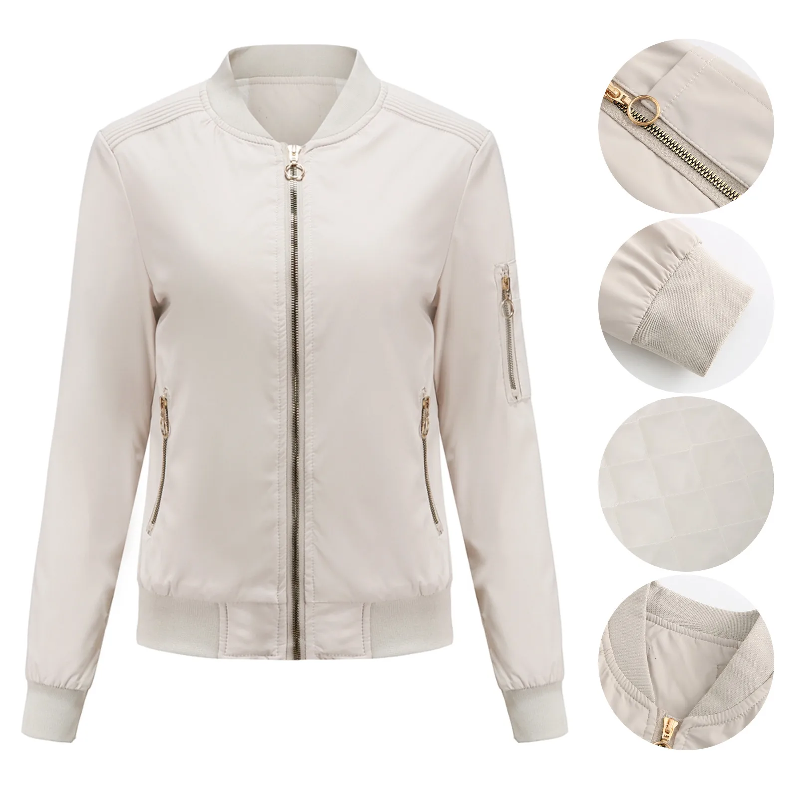 Womens Fleece Long Sleeve Women Motorcycle Jacket Long Sleeve Stand Collar Slim Outerwear Coat
Womens Fleece Long Sleeve Women Motorcycle Jacket Long Sleeve Stand Collar Slim Outerwear Coat