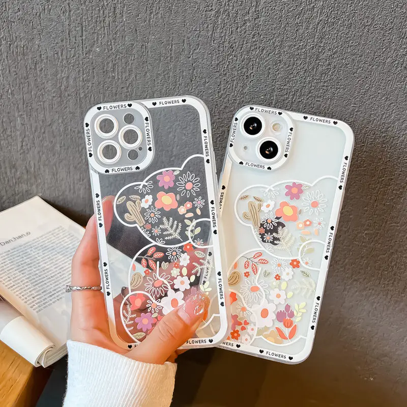 3D Bear Flower Transparent Phone Case For iphone 13 Case for iphone Xr 12 11 13 Pro Xs Max 8 7 Plus X SE Soft Camera Lens Cover
3D Bear Flower Transparent Phone Case For iphone 13 Case for iphone Xr 12 11 13 Pro Xs Max 8 7 Plus X SE Soft Camera Lens Cover