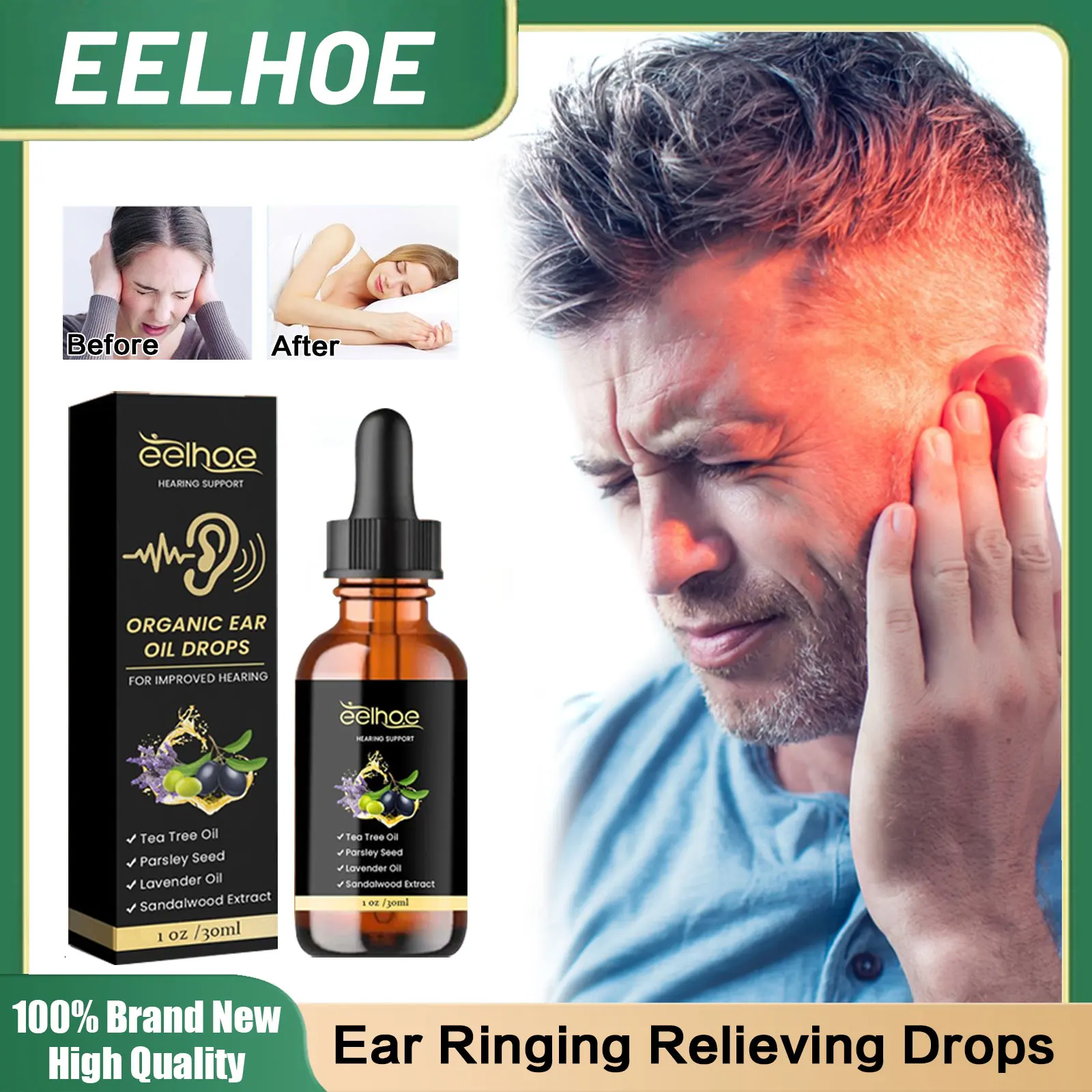 Ear Ringing Relieving Drops Soften Earwax Deafness Swelling Itching Pain Relief Prevent Hearing Loss Tinnitus Treatment Liquid
Ear Ringing Relieving Drops Soften Earwax Deafness Swelling Itching Pain Relief Prevent Hearing Loss Tinnitus Treatment Liquid
