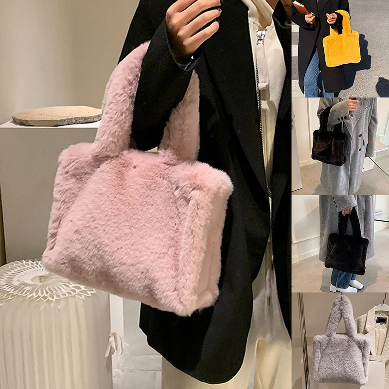 Winter Soft Plush Warm Faux Fur Bag Women's Plush Shoulder Bags Solid Color Messenger Bag Ladies Handbag
Winter Soft Plush Warm Faux Fur Bag Women's Plush Shoulder Bags Solid Color Messenger Bag Ladies Handbag