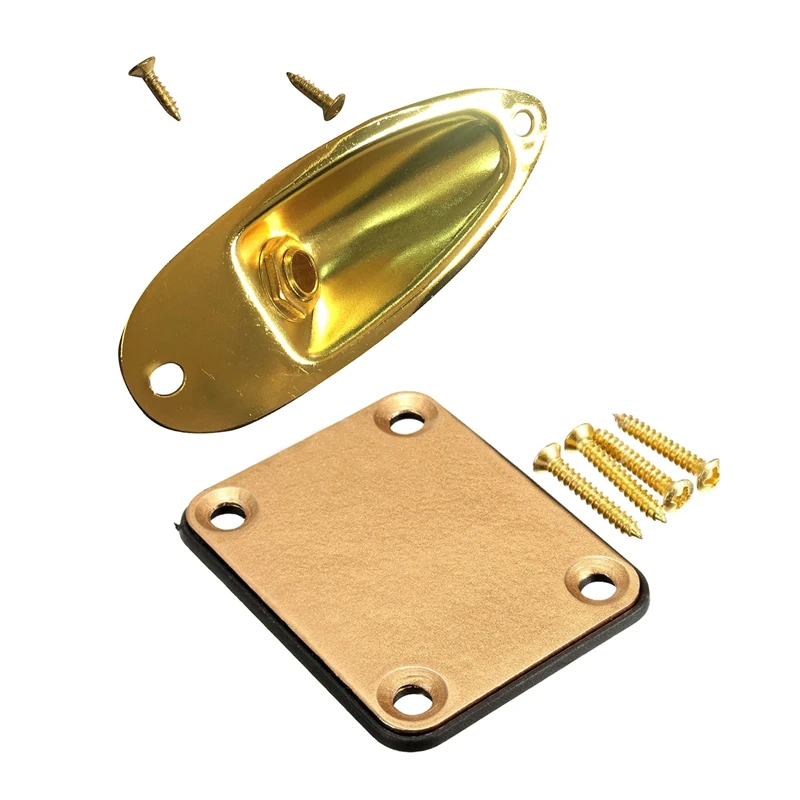 1Set Gold Neck Plate With 4 Screws For Fender Strat Electric Guitar & 1Pcs Boat Output Input Jack Plate Sockets
1Set Gold Neck Plate With 4 Screws For Fender Strat Electric Guitar & 1Pcs Boat Output Input Jack Plate Sockets