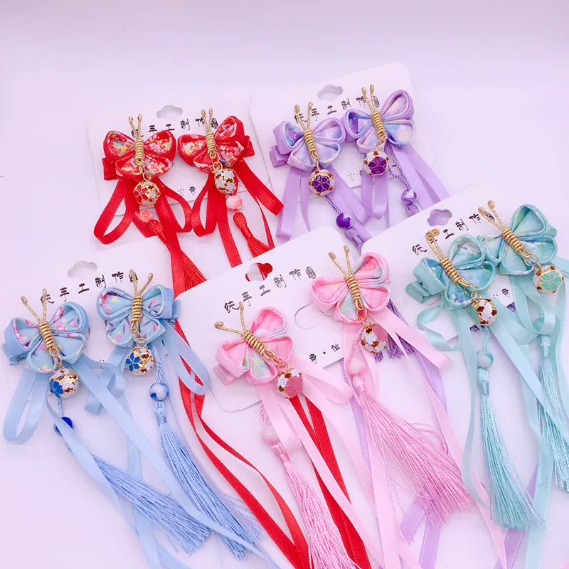 New Children Butterfly Tassel Strap Clip Headwear Chinese Style Stage Flower Hair Clips Classical Hanfu Headdress 2PCS/Set
New Children Butterfly Tassel Strap Clip Headwear Chinese Style Stage Flower Hair Clips Classical Hanfu Headdress 2PCS/Set