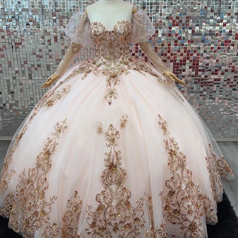 Luxury Champagne Lace Quinceanera Dresses Ball Gown Appliques Beaded Sweet 16 Dress Birthday Party Gowns Vestidos De 15 Años
Luxury Champagne Lace Quinceanera Dresses Ball Gown Appliques Beaded Sweet 16 Dress Birthday Party Gowns Vestidos De 15 Años