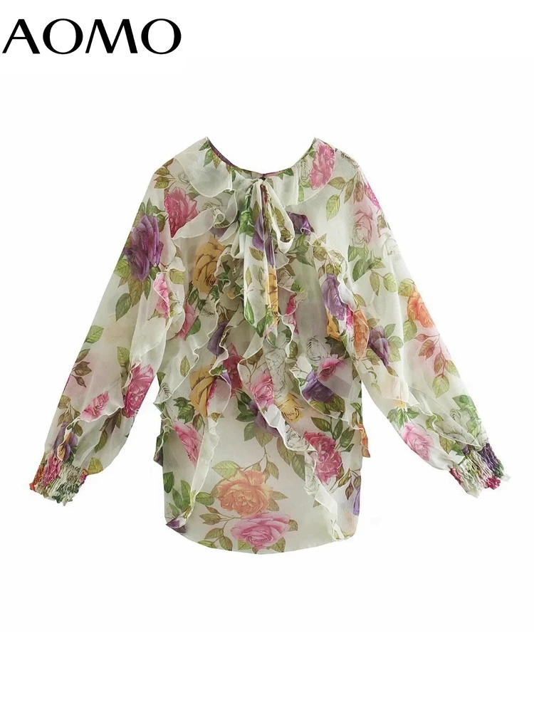 AOMO Women Fashion Flowers Print Ruffled Bow Shirts Vintage Long Sleeve Female New Office Lady Blouses 5Z91A
AOMO Women Fashion Flowers Print Ruffled Bow Shirts Vintage Long Sleeve Female New Office Lady Blouses 5Z91A
