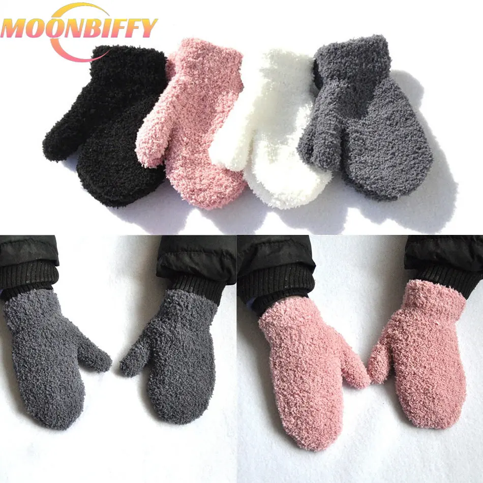 

1-4years Children Winter Warm Gloves Baby Girls Baby Boys Toddler Knitted Acrylic Gloves for Baby Warm Rope Full Finger Mittens