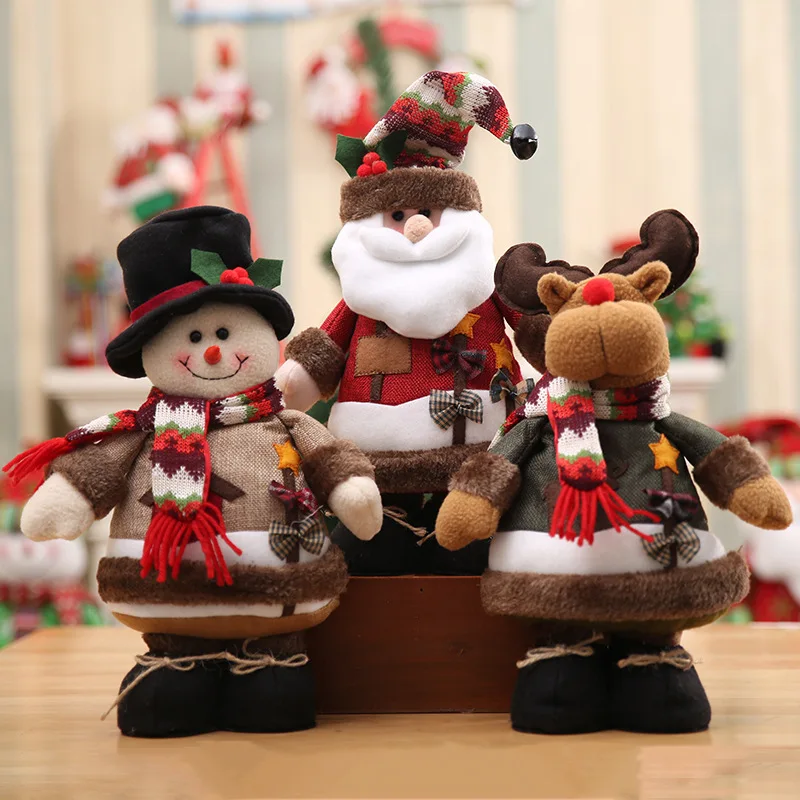 

Christmas Dolls Santa Claus Snowman Elk Doll Toys Xmas Figurines Red Xmas Tree Ornament Christmas Decorations Home Navidad Gifts