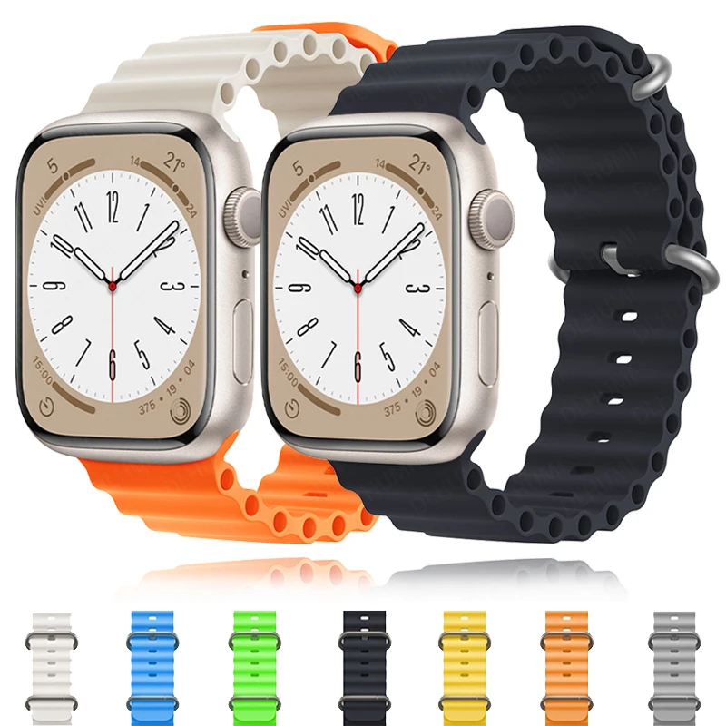 Ocean Strap for Apple Watch Ultra Band 49mm 44mm 40mm 45mm 41mm 42mm 38mm Silicone Bracelet Wristband iWatch series 7 6 5 3 se 8
Ocean Strap for Apple Watch Ultra Band 49mm 44mm 40mm 45mm 41mm 42mm 38mm Silicone Bracelet Wristband iWatch series 7 6 5 3 se 8