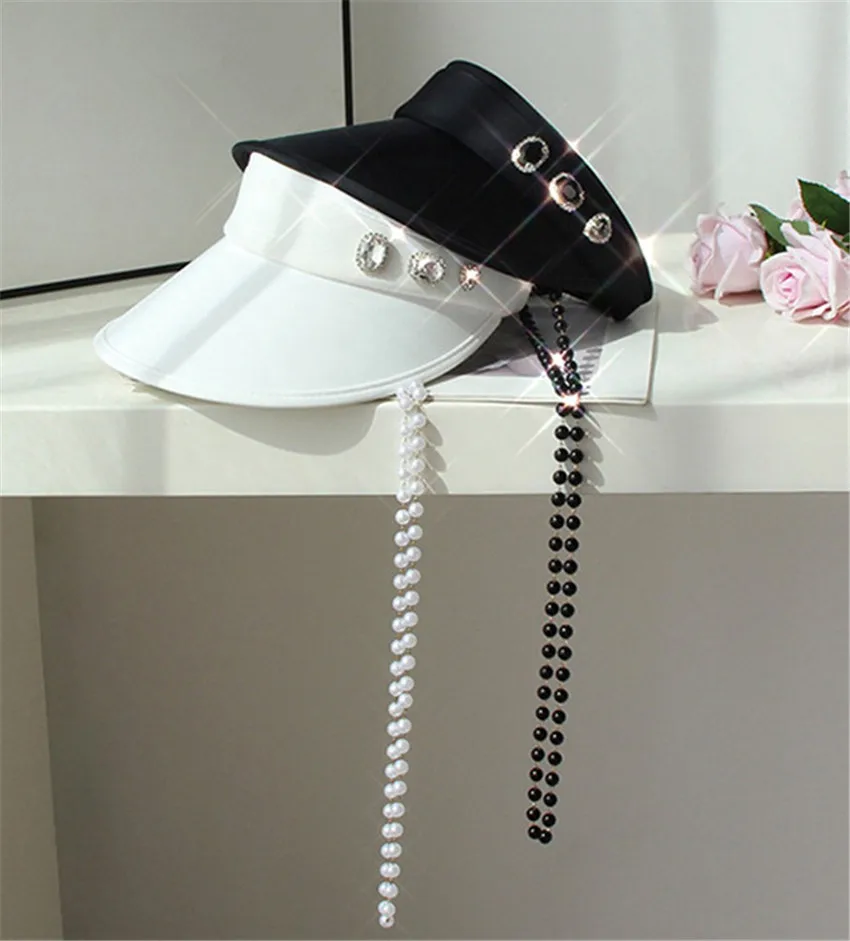 202305-bd chic dropshipping summer rhinestone removable pearl chain without lady sunshade hat women visors cap
202305-bd chic dropshipping summer rhinestone removable pearl chain without lady sunshade hat women visors cap