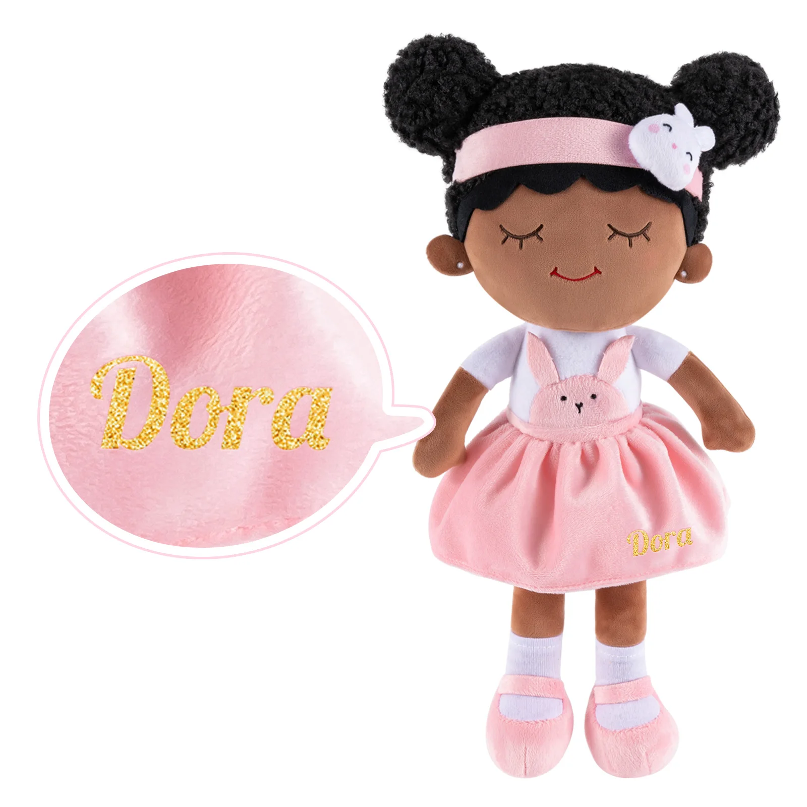 Personalized 15" Plush Dolls With Rabbit Pink Dress African American Ragdoll Baby Dolls For Girls Kids Stuffed Plush Rag Doll
Personalized 15" Plush Dolls With Rabbit Pink Dress African American Ragdoll Baby Dolls For Girls Kids Stuffed Plush Rag Doll
