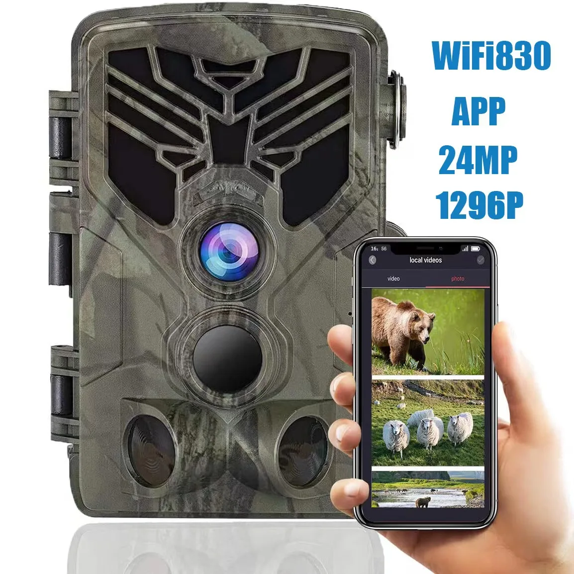 Wifi830 Wifi APP Bluetooth Control Hunting Cam Live Stream Wild 24MP 1080P Trail Camera Night Vision Wildlife Photo Traps
Wifi830 Wifi APP Bluetooth Control Hunting Cam Live Stream Wild 24MP 1080P Trail Camera Night Vision Wildlife Photo Traps