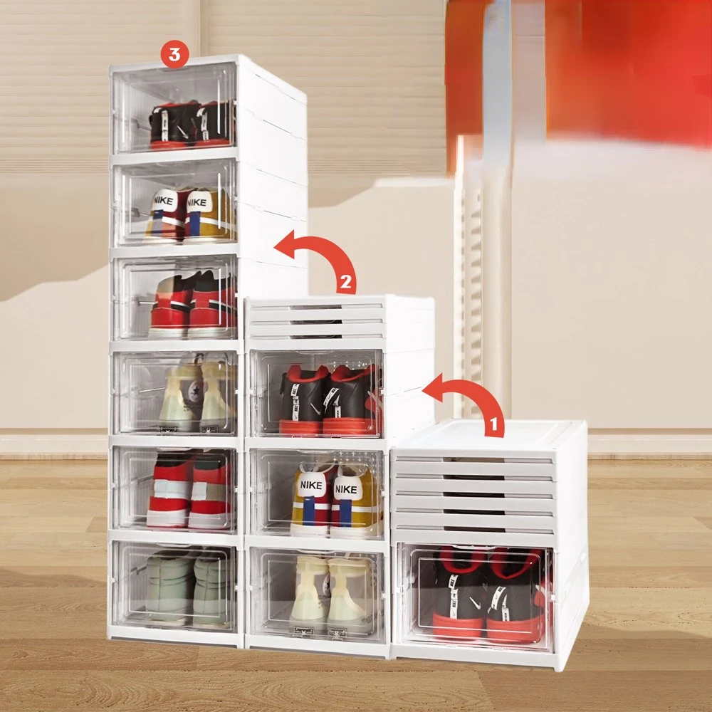 Box Installation Free Shoe Storage Box Foldable Plastic Storage Bins with Lids 6 Layers
Box Installation Free Shoe Storage Box Foldable Plastic Storage Bins with Lids 6 Layers