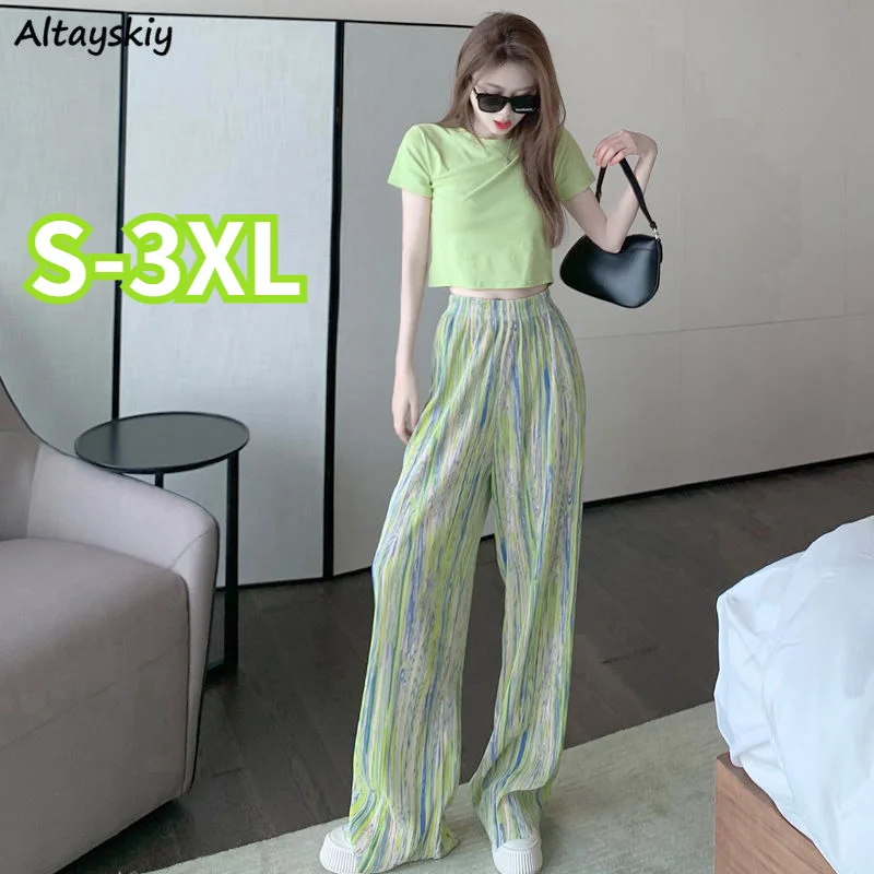 Women Sets Summer Casual S-3XL Solid Crop Tops Tie-dye Mopping Draped Pants Wide-leg Leisure Baggy Slim Sweet Hipsters Outwear
Women Sets Summer Casual S-3XL Solid Crop Tops Tie-dye Mopping Draped Pants Wide-leg Leisure Baggy Slim Sweet Hipsters Outwear