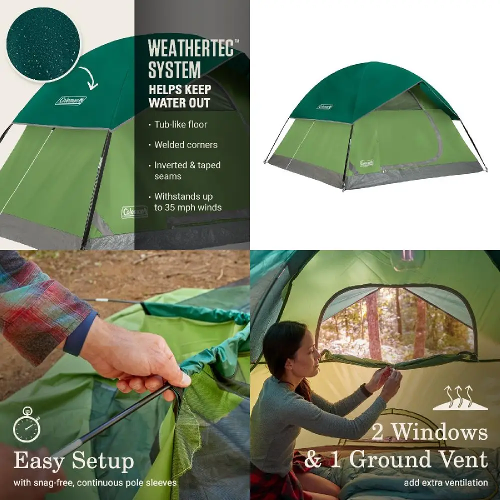 "Highly Durable, Spruce Green WeatherTEC 3-Person Camp Tent – Perfect for Outdoors and Adventure - 7 x 7 x 4 ft"
"Highly Durable, Spruce Green WeatherTEC 3-Person Camp Tent – Perfect for Outdoors and Adventure - 7 x 7 x 4 ft"