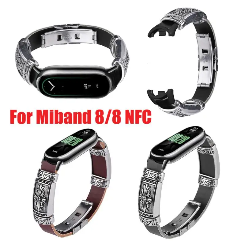 Ремешок кожаный для часов Mi Band 8, винтажный сменный портативный браслет с пряжкой из нержавеющей стали, аксессуары для наручных часов
Ремешок кожаный для часов Mi Band 8, винтажный сменный портативный браслет с пряжкой из нержавеющей стали, аксессуары для наручных часов
