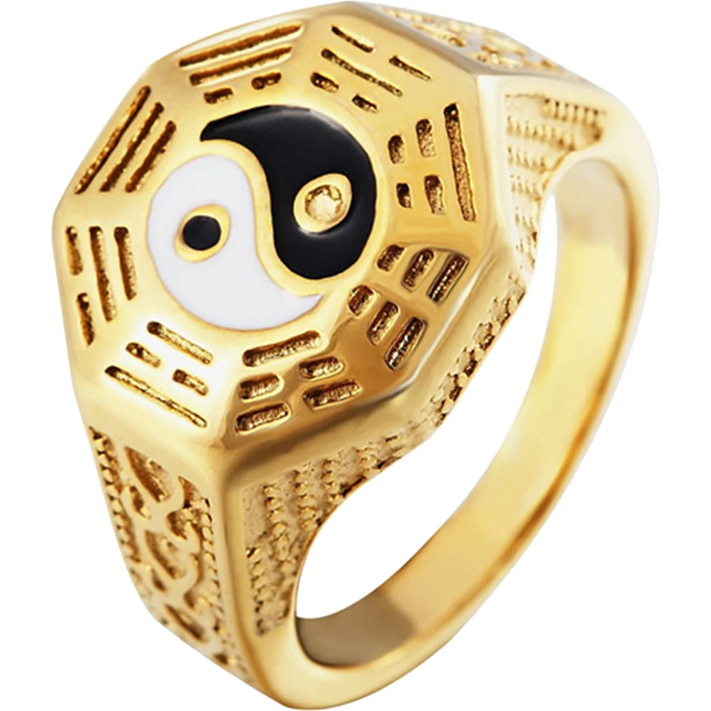 Chinese Style Ring Bagua Ring Hypoallergenic Ring Finger Jewelry Gift for Men 
Chinese Style Ring Bagua Ring Hypoallergenic Ring Finger Jewelry Gift for Men