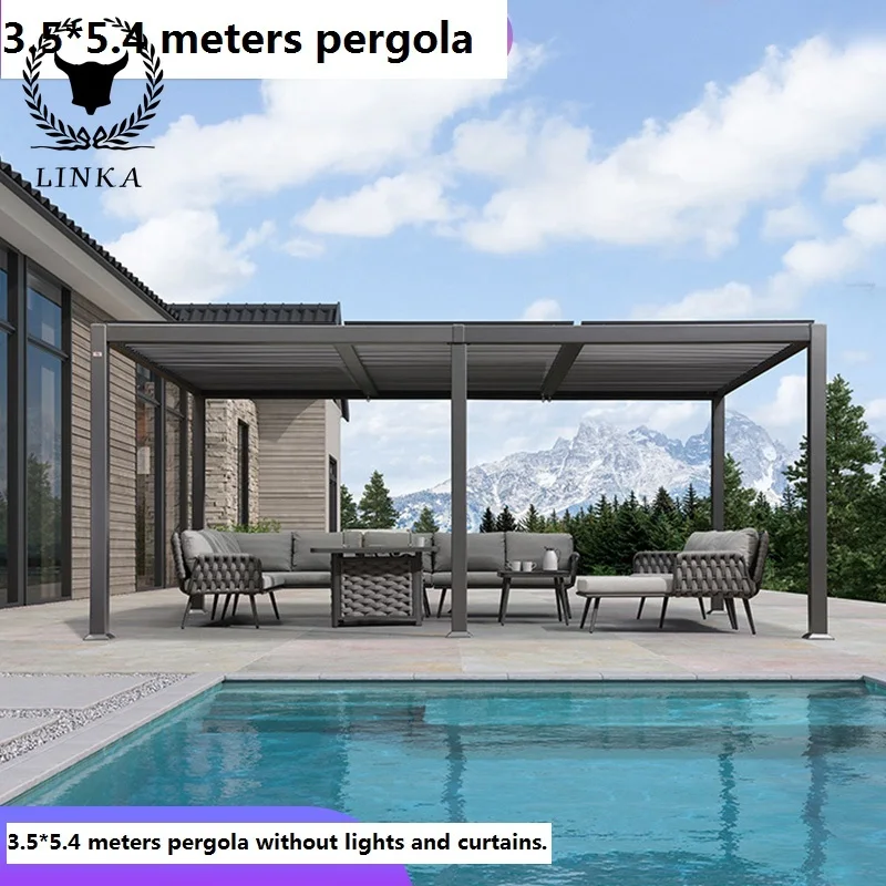 Modern 100% waterproof Patio Gazebo Outdoor Arches Bioclimatic Aluminium Pergola Opening Louvred Roof 3*3 meter outdoor pavilion
Modern 100% waterproof Patio Gazebo Outdoor Arches Bioclimatic Aluminium Pergola Opening Louvred Roof 3*3 meter outdoor pavilion
