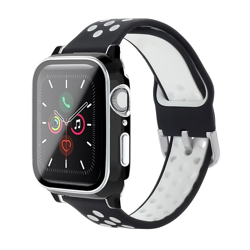 2 in 1 Plating Tempered Glass Case + Soft Silicone Strap for Apple Watch Series SE/6/5/4/3/2/1 Simplicity
2 in 1 Plating Tempered Glass Case + Soft Silicone Strap for Apple Watch Series SE/6/5/4/3/2/1 Simplicity