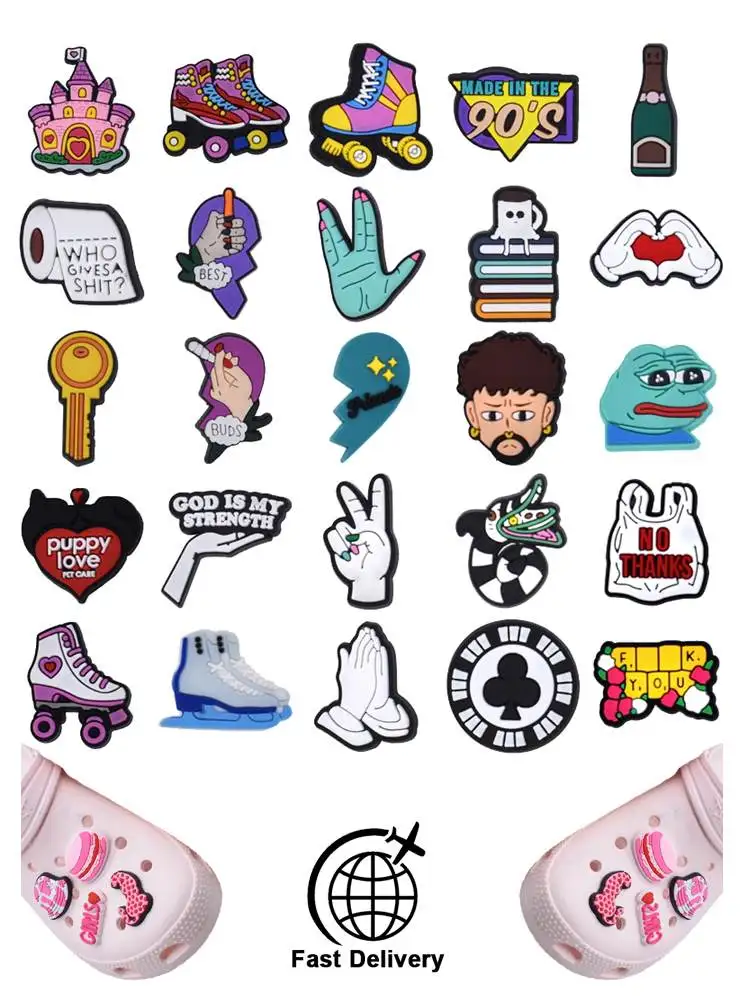1Pcs PVC Rollerskates for Crocs Charms DIY Badge Women Sandals Buckle Kids Pins Decoration Jeans Shoe Ornaments Party Favors
1Pcs PVC Rollerskates for Crocs Charms DIY Badge Women Sandals Buckle Kids Pins Decoration Jeans Shoe Ornaments Party Favors