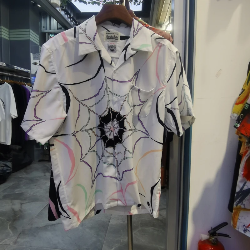 Spider Web Print WACKO MARIA Shirts Real Photos 1:1 Quality Short Sleeve Tops Cardigan Loose Hawaiian Shirt for Men Women
Spider Web Print WACKO MARIA Shirts Real Photos 1:1 Quality Short Sleeve Tops Cardigan Loose Hawaiian Shirt for Men Women