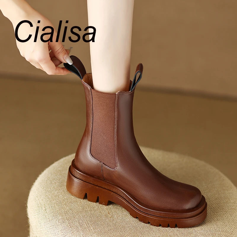 Женские короткие ботинки Cialisa, коричневые эластичные ботильоны из натуральной кожи с мехом и круглым носком, на толстом каблуке, ручная рабо...
Женские короткие ботинки Cialisa, коричневые эластичные ботильоны из натуральной кожи с мехом и круглым носком, на толстом каблуке, ручная рабо...