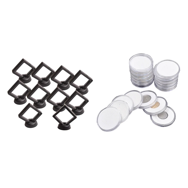 20Pcs 46Mm Coin Cases Holder Applied Clear Round Storage Box & 20Pcs 3D Floating Frame Display Holder with Stands
20Pcs 46Mm Coin Cases Holder Applied Clear Round Storage Box & 20Pcs 3D Floating Frame Display Holder with Stands