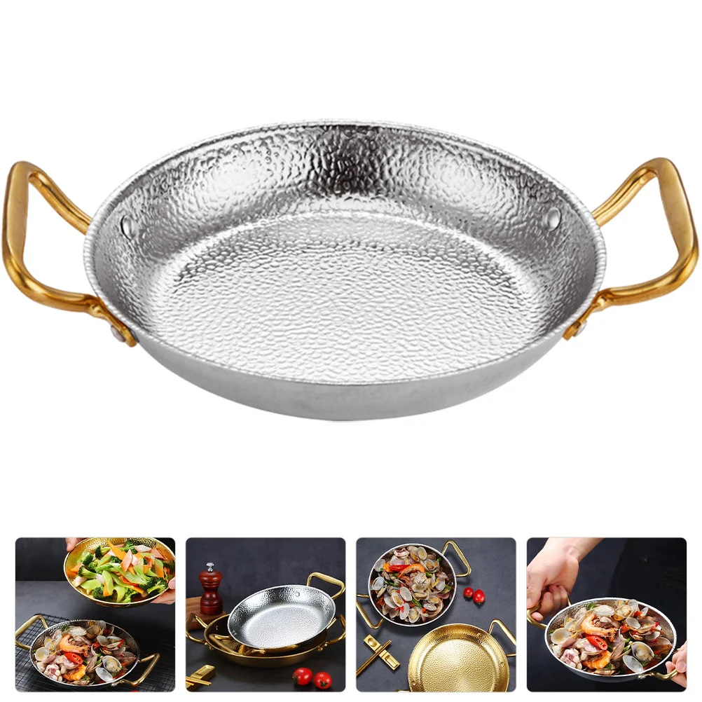 

Wok Pan Pot Paella Kitchen Skillet Frying Metal Nonstick Restaurant Cooking Chinese Stick Non Binaural Meat Bottom Flat Seafood