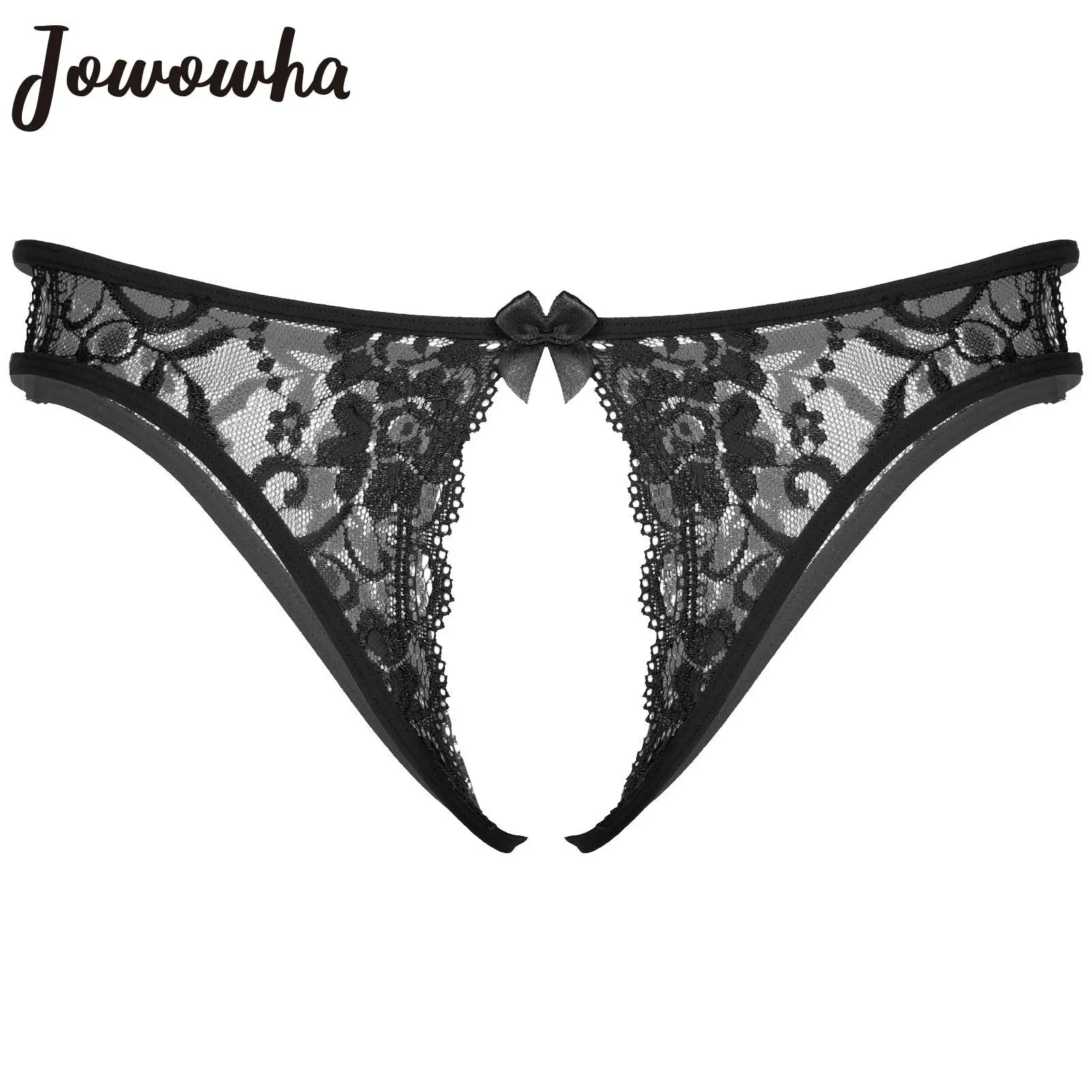 

Men Floral Lace Crotchless T-back Briefs Gay Sissy Sexy Hollow Out Low Waist Thongs Lingerie Underwear Male Underpants Nightwear