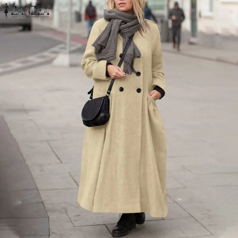 Fashion Women Swearshirts Outwears OL Buttun Up Coats Jackets ZANZEA Casual Solid A-line Maxi Long Sleeve Oversized Trench Coats
Fashion Women Swearshirts Outwears OL Buttun Up Coats Jackets ZANZEA Casual Solid A-line Maxi Long Sleeve Oversized Trench Coats