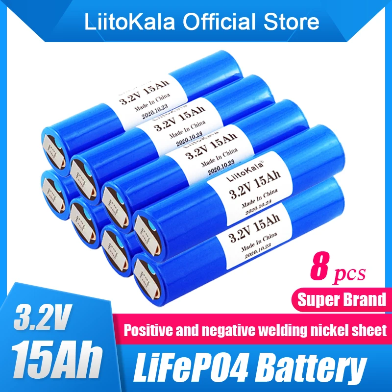 8pcs LiitoKala 33140 3.2v 15Ah lifepo4 battery 3.2V Cells diy 12v 4S 24V 36V ebike electric scooter Tricycle power tools Battery 
8pcs LiitoKala 33140 3.2v 15Ah lifepo4 battery 3.2V Cells diy 12v 4S 24V 36V ebike electric scooter Tricycle power tools Battery