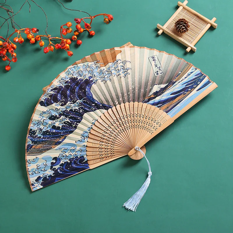 Silk Fan Ocean Wave Female Fan Bamboo Fan Willow Leaf Fan Chinese Craft Fan Decoration Daily Common Fan
Silk Fan Ocean Wave Female Fan Bamboo Fan Willow Leaf Fan Chinese Craft Fan Decoration Daily Common Fan