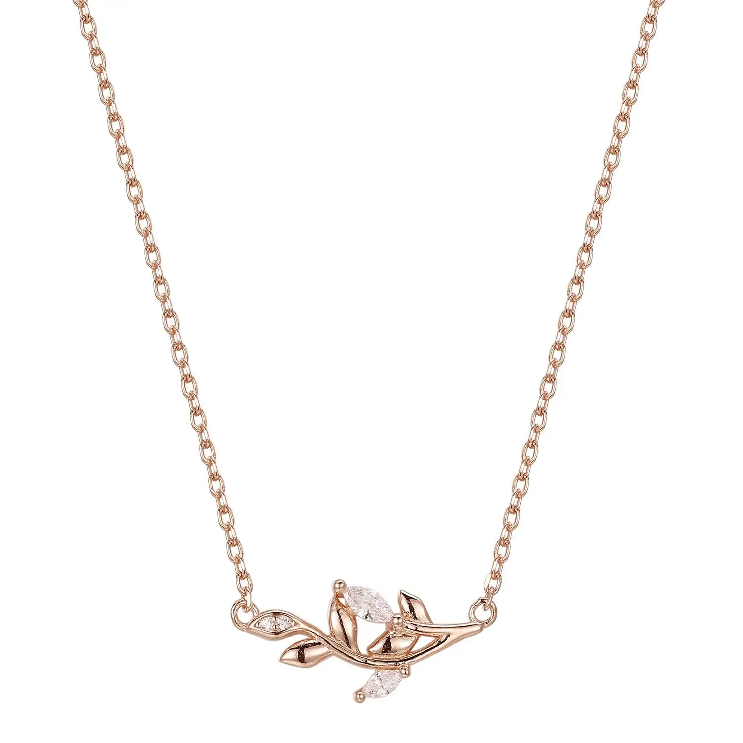 Cross border hot 925s silver high-grade Rose Gold Leaf Pendant collarbone temperament simple female Necklace
Cross border hot 925s silver high-grade Rose Gold Leaf Pendant collarbone temperament simple female Necklace