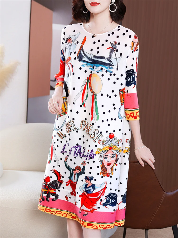 Miyake Style Dress Women 2023 Spring/Summer New Fashion Design Polka Dot Floral-Print Beaded plus Size Plump Girls Pleated Dress
Miyake Style Dress Women 2023 Spring/Summer New Fashion Design Polka Dot Floral-Print Beaded plus Size Plump Girls Pleated Dress