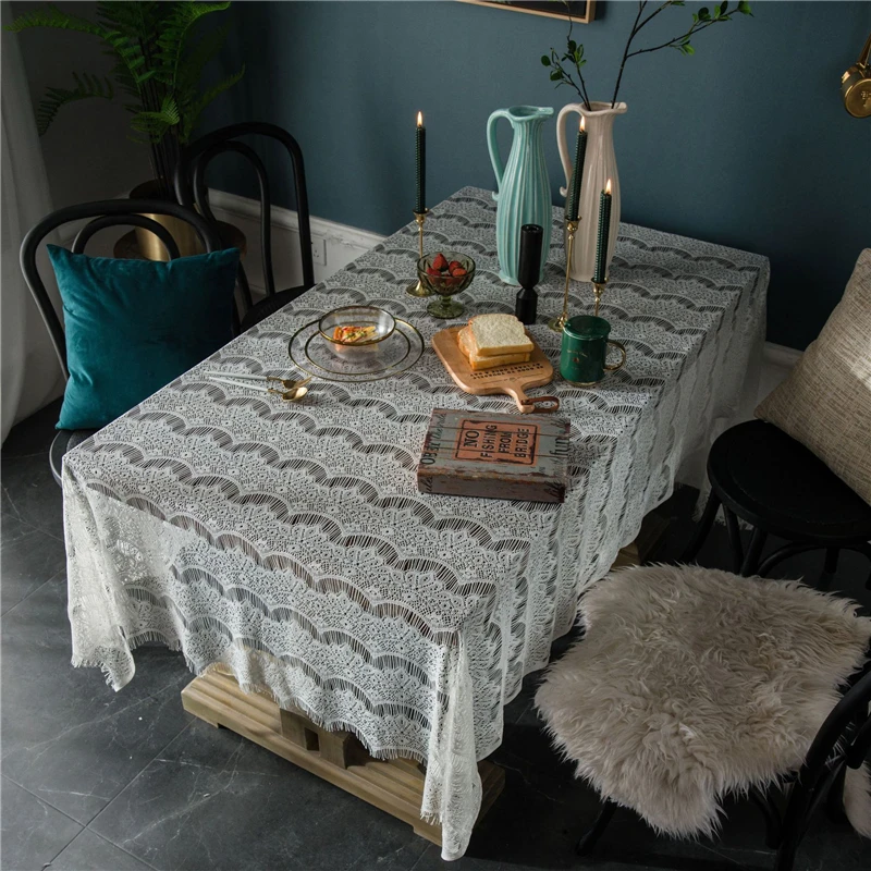 White Wave Lace Tablecloth Hollow Decorative Cover Napkin Coffee Table Eyelash Cafe Book Cloth Wedding Party Decor
White Wave Lace Tablecloth Hollow Decorative Cover Napkin Coffee Table Eyelash Cafe Book Cloth Wedding Party Decor
