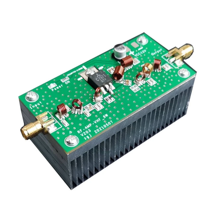 

Цифровой усилитель мощности 6 Вт FM 108 МГц 12 в зеленый усилитель мощности с охлаждающим радиатором