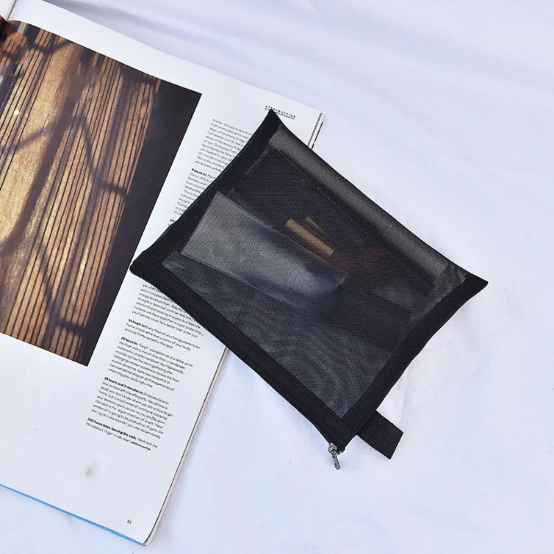 Black Mesh Makeup Bag Girl Women's Cosmetic Bag Organizer Portable Wash Lipstick Toiletry Sanitary Napkin Storage Bags
Black Mesh Makeup Bag Girl Women's Cosmetic Bag Organizer Portable Wash Lipstick Toiletry Sanitary Napkin Storage Bags