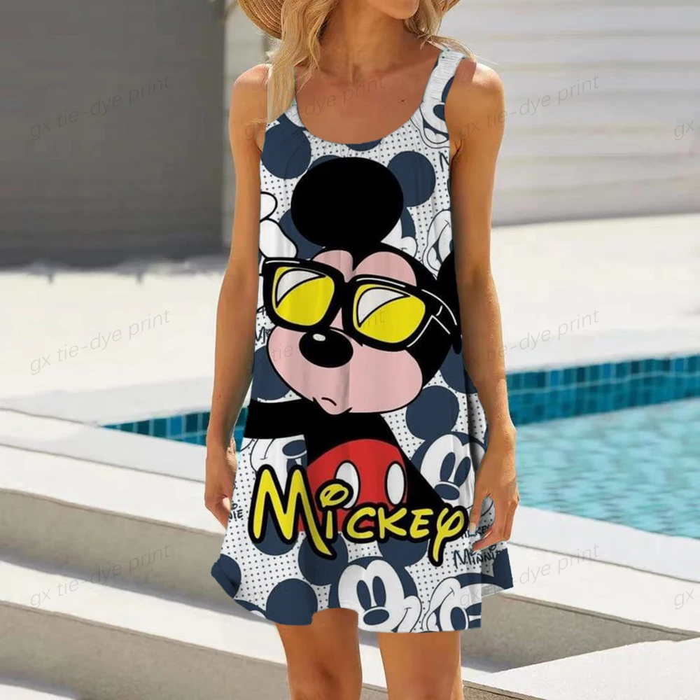 Disney Mickey Mouse Print Spaghetti Strap Mini Dress 2023 Summer Women's Sexy O-Neck A-Line Dresses Ladies Party Beach Sundress
Disney Mickey Mouse Print Spaghetti Strap Mini Dress 2023 Summer Women's Sexy O-Neck A-Line Dresses Ladies Party Beach Sundress