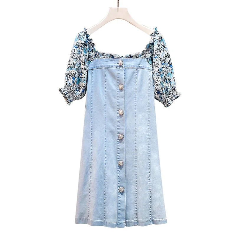 Plus Size 4XL Women Summer Denim Dresses Elegant Square Collar Puff Short Sleeve Buttons Casual Straight Mini Party Streetwear
Plus Size 4XL Women Summer Denim Dresses Elegant Square Collar Puff Short Sleeve Buttons Casual Straight Mini Party Streetwear
