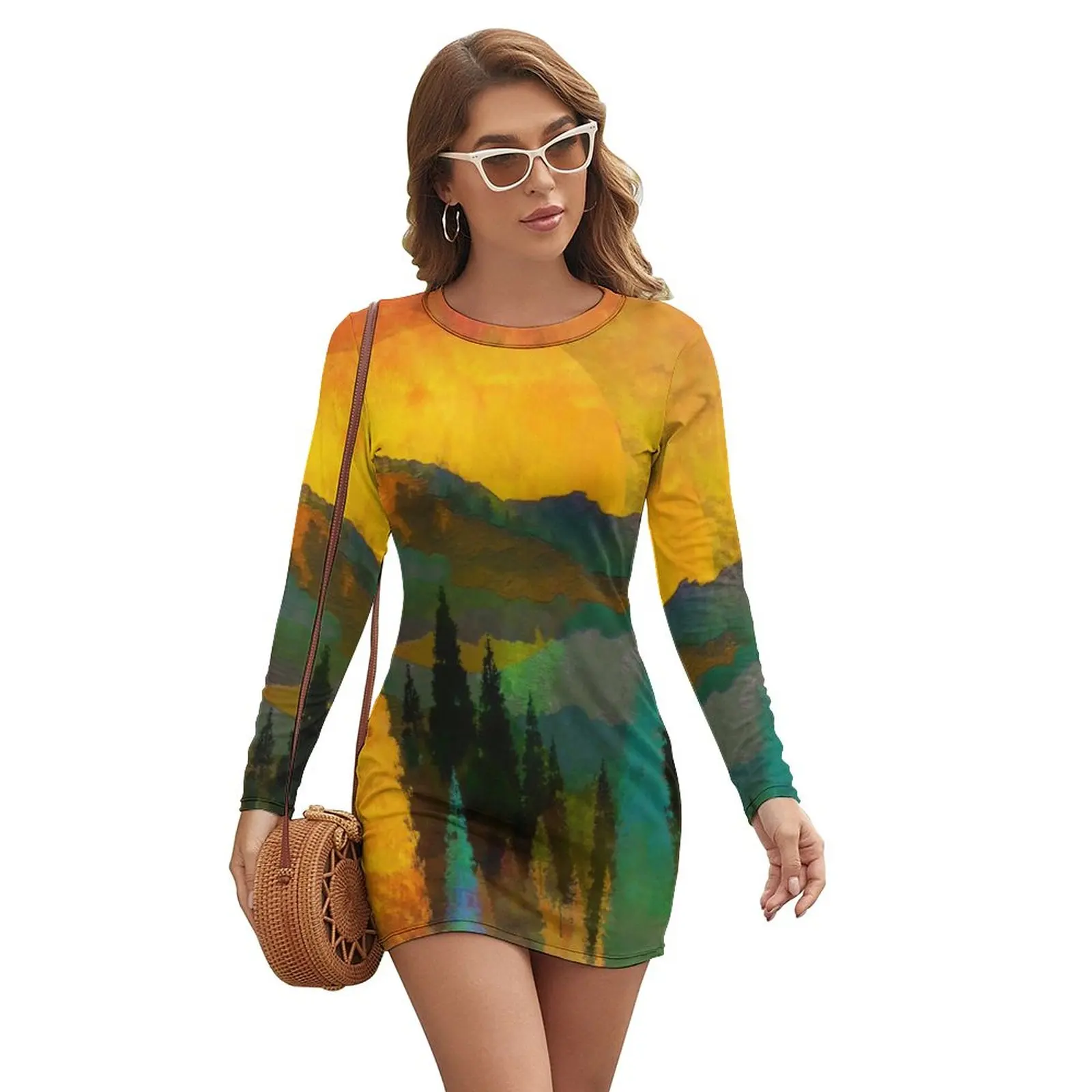 Sunset Bodycon Dress Woman Trees and Mountains Elegant Dresses Spring Long Sleeve Korean Fashion Pattern Dress Big Size
Sunset Bodycon Dress Woman Trees and Mountains Elegant Dresses Spring Long Sleeve Korean Fashion Pattern Dress Big Size