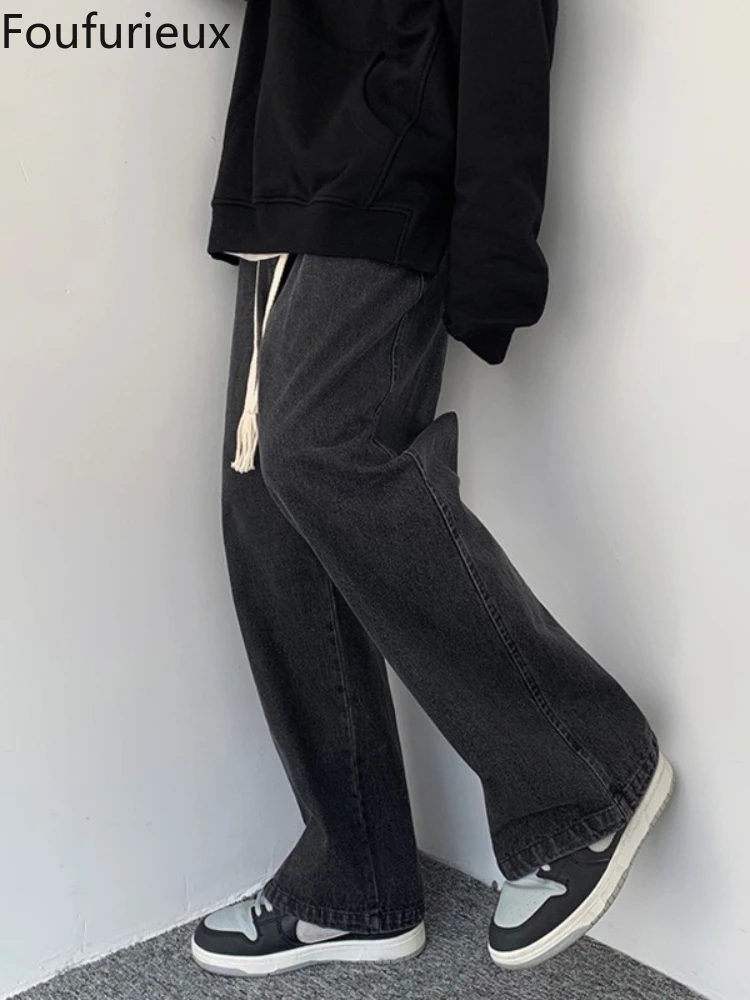 Foufurieux Black/Blue Baggy Jeans Men Fashion Retro Casual Wide-leg Pants Men Streetwear Loose Straight Denim Pant Mens Trousers 
Foufurieux Black/Blue Baggy Jeans Men Fashion Retro Casual Wide-leg Pants Men Streetwear Loose Straight Denim Pant Mens Trousers