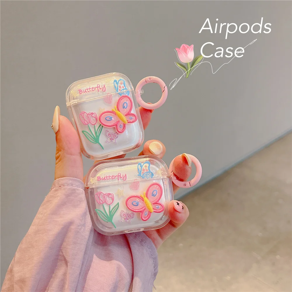 For Airpods Pro 2 3 Case Full Cover Transparent 3D Flower Butterfly Bluetooth Earphone TPU Protective Case for Airpods 1/2
For Airpods Pro 2 3 Case Full Cover Transparent 3D Flower Butterfly Bluetooth Earphone TPU Protective Case for Airpods 1/2