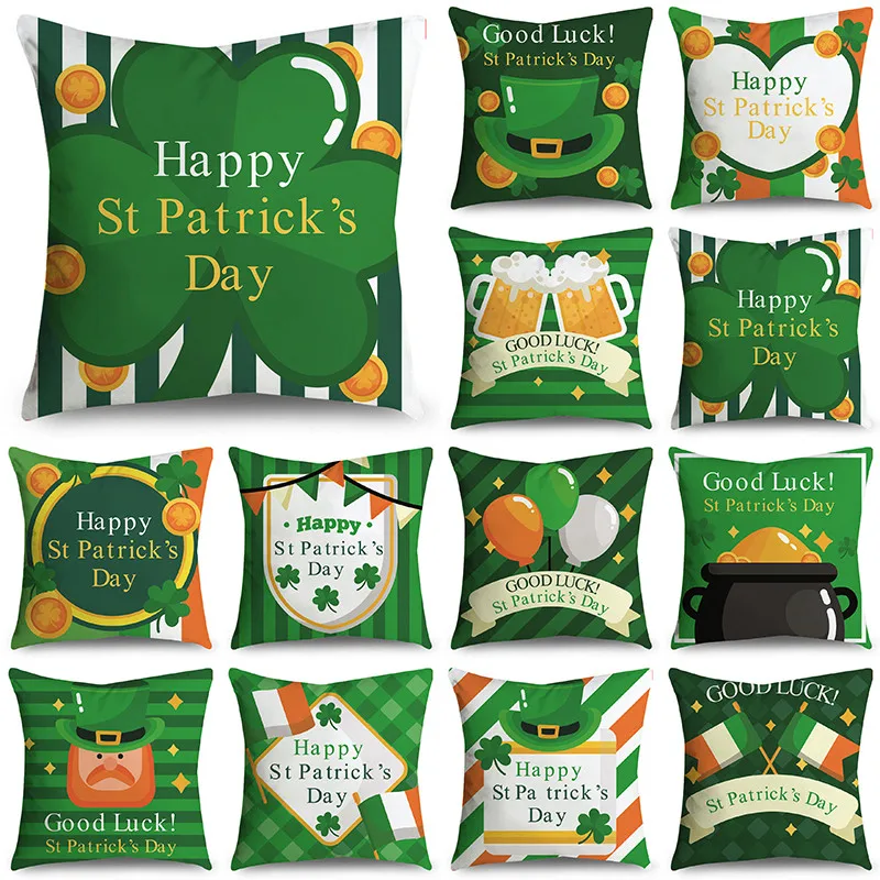 NIGHTWISH St. Patrick's Day Pillowcase Good Luck Four-Leaf Clover Beer Coin Letters Design Sofa Cushion Cover 40/45/50cm
NIGHTWISH St. Patrick's Day Pillowcase Good Luck Four-Leaf Clover Beer Coin Letters Design Sofa Cushion Cover 40/45/50cm