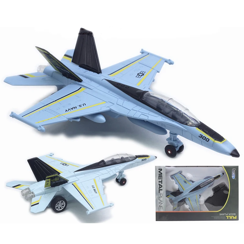 Simulation alloy F-18 American fighter toy model transport aircraft sound and light pull back car decoration die-casting toys
Simulation alloy F-18 American fighter toy model transport aircraft sound and light pull back car decoration die-casting toys