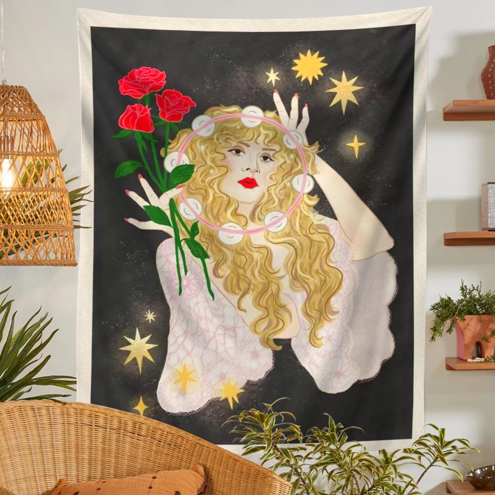 Rose Girl Tapestry Wall Hanging Girl Room Decoration Wall Tapestry Black Tapestries for Living room Home Decor 
Rose Girl Tapestry Wall Hanging Girl Room Decoration Wall Tapestry Black Tapestries for Living room Home Decor