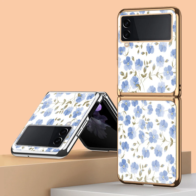 Funda Case for Samsung Galaxy Z Flip 3 Z Flip 4 Z Flip 2 5G Fresh Blue Small Floral Tempered Glass Protection Phone Case Cover
Funda Case for Samsung Galaxy Z Flip 3 Z Flip 4 Z Flip 2 5G Fresh Blue Small Floral Tempered Glass Protection Phone Case Cover