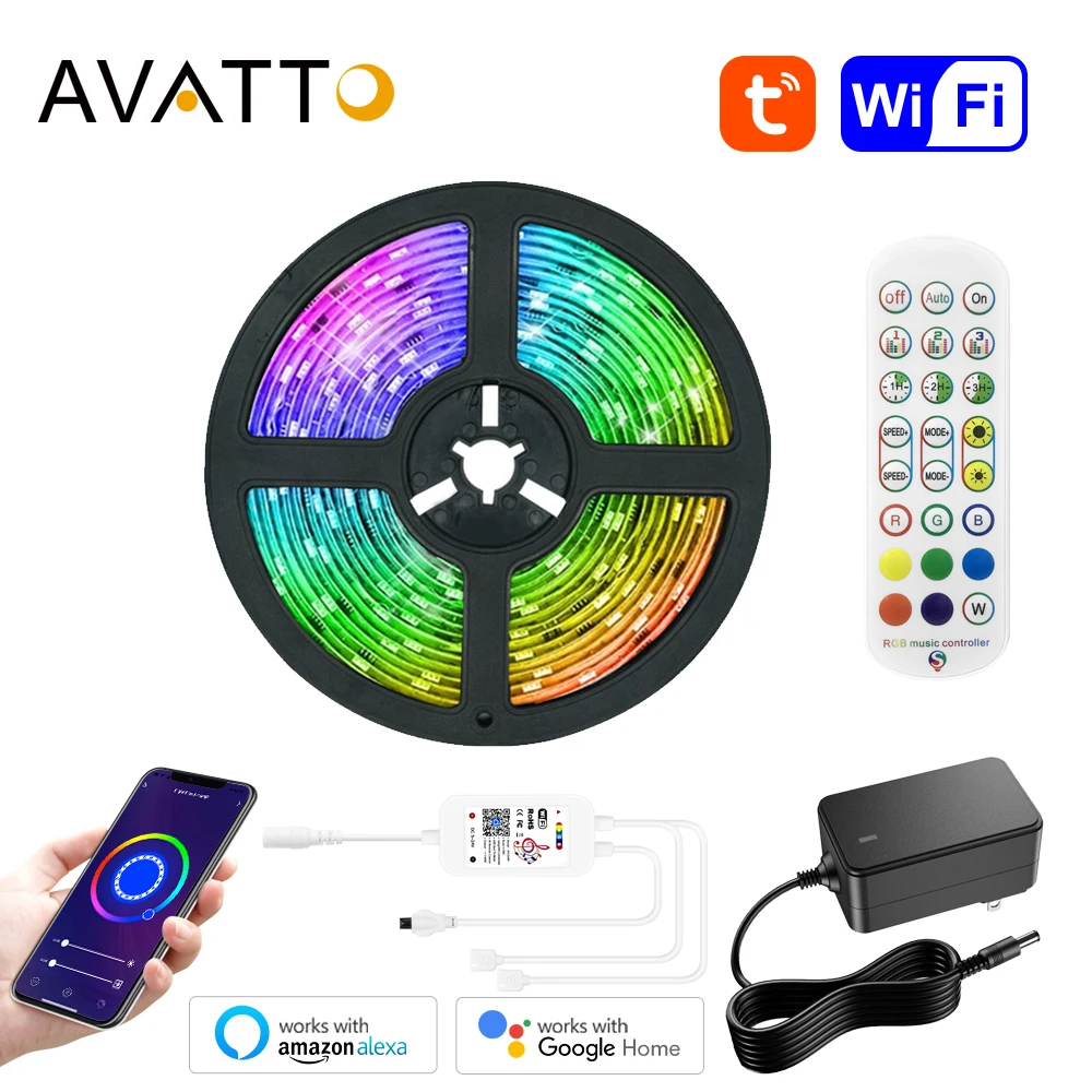 Светодиодная лента AVATTO 5050 RGB Tuya Wi-Fi с музыкальным ритмом, гибкая лента 5-20 м, Диодная лента, голосовая работа для Alexa, Google Home
Светодиодная лента AVATTO 5050 RGB Tuya Wi-Fi с музыкальным ритмом, гибкая лента 5-20 м, Диодная лента, голосовая работа для Alexa, Google Home