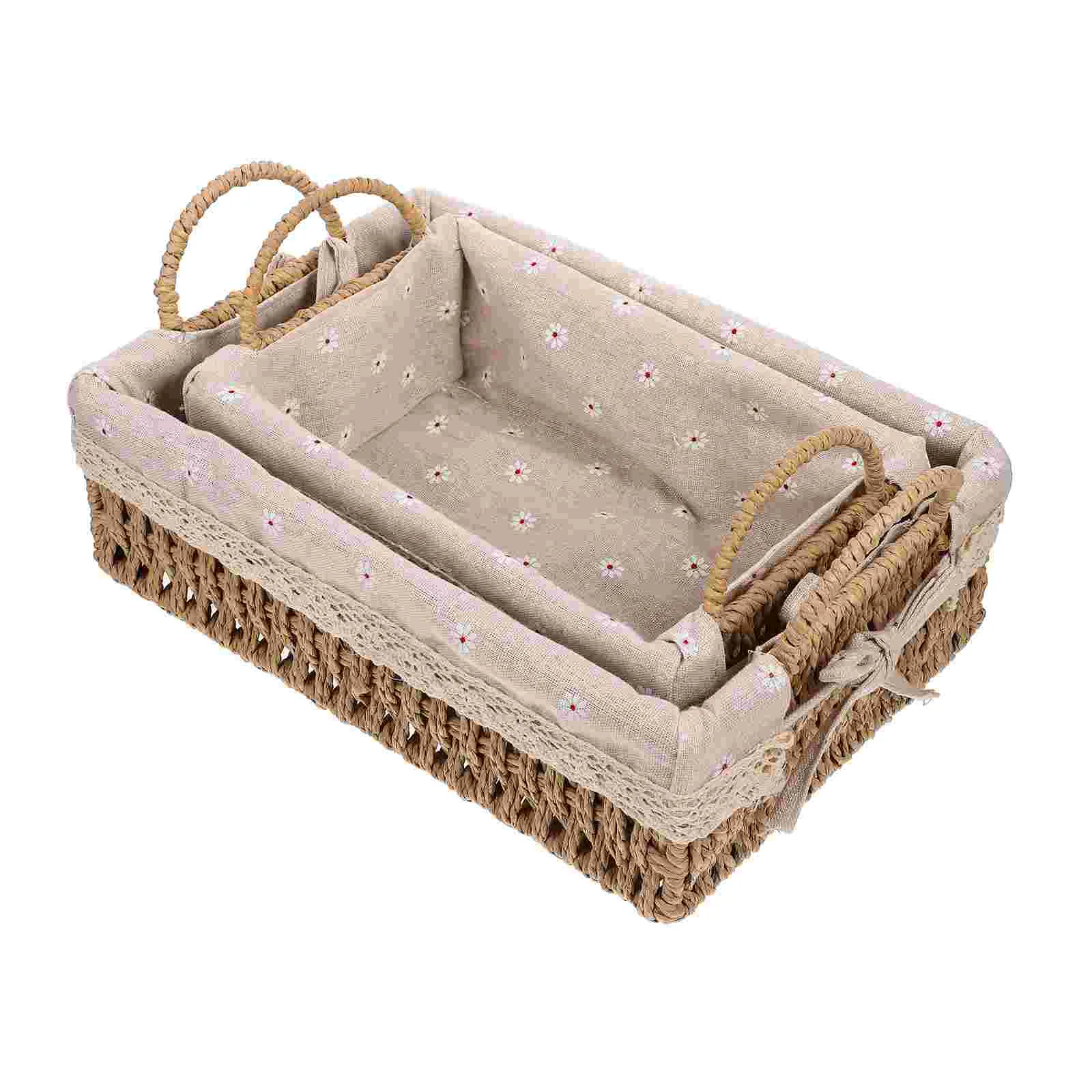 1 Set Multi-purpose Woven Basket Desktop Sundries Storage Basket Organizing Basket
1 Set Multi-purpose Woven Basket Desktop Sundries Storage Basket Organizing Basket