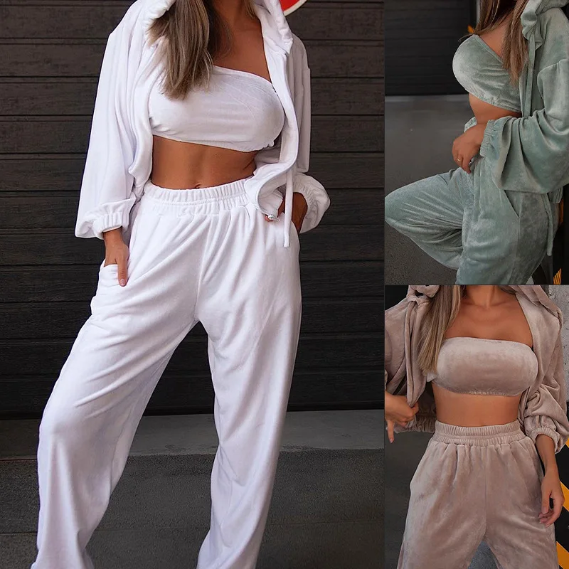 2022 Autumn Women's New Solid Color Long Sleeve Hooded Temperament Sports Suit
2022 Autumn Women's New Solid Color Long Sleeve Hooded Temperament Sports Suit