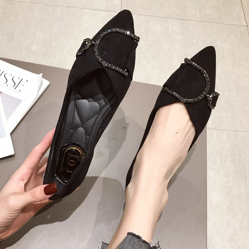 Fashion Pointy Toe Ballet Flat Shoes Shallow Mouth Black Work Shoes Single Shoes Comfortable Soft Soled Pregnant Women's Shoes
Fashion Pointy Toe Ballet Flat Shoes Shallow Mouth Black Work Shoes Single Shoes Comfortable Soft Soled Pregnant Women's Shoes